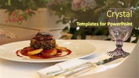  Presentation with foie - Audience pleasing slide deck consisting of tenderloin-steak-with-foie-gras backdrop and a tawny brown colored foreground