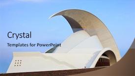  Presentation with national - Presentation design consisting of tenerife - the tenerife opera house background and a light blue colored foreground