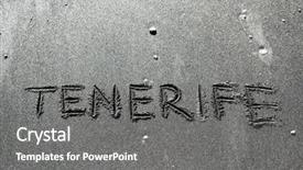  Presentation with title - Slide set featuring tenerife text title on volcanic background and a gray colored foreground