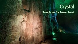  Presentation with caves - PPT theme consisting of teng long caves in lichuan background and a forest green colored foreground
