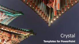  Presentation with china - PPT theme having teng-wang-pavilion-in-nan background and a dark gray colored foreground