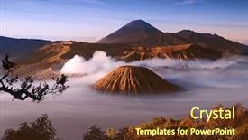  Presentation with volcanoes - Cool new presentation design with tengger caldera east java indonesia backdrop and a tawny brown colored foreground
