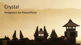  Presentation with pura - Beautiful PPT theme featuring tengger massif east java indonesia backdrop and a lemonade colored foreground