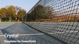  Presentation with net - PPT layouts having tenis - close up of tennis net background and a dark gray colored foreground