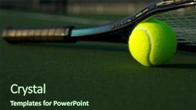  Presentation with tennis - Slides enhanced with tenis - tennis ball and racket background and a tawny brown colored foreground