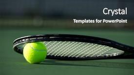  Presentation with tennis - Presentation theme enhanced with tenis - tennis ball and racket background and a  colored foreground
