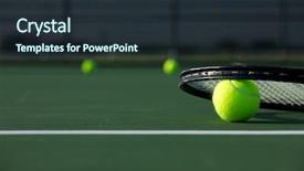  Presentation with tennis - Slide deck enhanced with tenis - tennis ball and racket background and a tawny brown colored foreground
