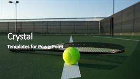  Presentation with court - Amazing presentation having tenis - tennis ball and racquet backdrop and a tawny brown colored foreground