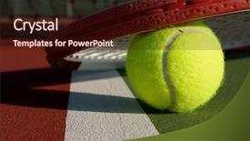  Presentation with tennis - Slide deck consisting of tenis - tennis ball and racquet background and a wine colored foreground