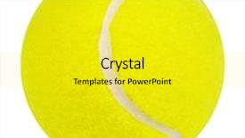  Presentation with clipping - Theme consisting of tenis - tennis ball isolated on white background and a gold colored foreground