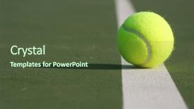  Presentation with court - Presentation design having tenis - tennis ball on the court background and a tawny brown colored foreground