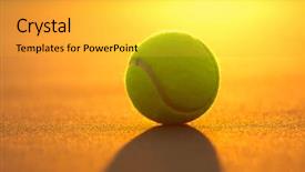  Presentation with tennis - Amazing slide deck having tenis - tennis ball on the court backdrop and a gold colored foreground