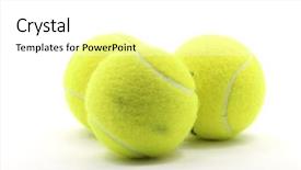  Presentation with tennis ball in the corner - Slide deck consisting of tenis - tennis ball sport equipment background and a white colored foreground