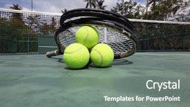  Presentation with lawn tennis a hard court - PPT layouts with tenis - tennis balls and racket background and a  colored foreground