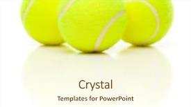  Presentation with tennis - PPT layouts enhanced with tenis - three tennis balls with slight background and a cream colored foreground