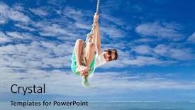  Presentation with fun - Slide deck featuring tennagers - cute boy having fun swinging background and a light blue colored foreground