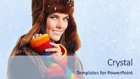  Presentation with pretty girl - Presentation with tennagers - teenager girl pretty smiling background and a sky blue colored foreground