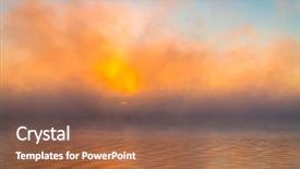  Presentation with foggy water sunrise - PPT theme with tennesse river at natchez trace background and a tawny brown colored foreground