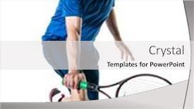  Presentation with tennis - Cool new presentation theme with tennis-action-shot-backhand-studio backdrop and a white colored foreground