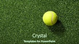  Presentation with ball sports - Beautiful slides featuring tennis ball against fake grass backdrop and a tawny brown colored foreground