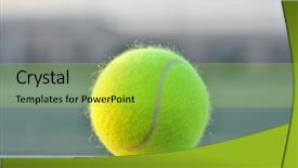  Presentation with clay - PPT theme with tennis ball hitting the baseline background and a yellow colored foreground