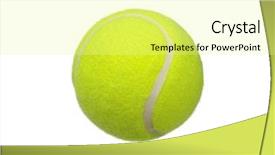  Presentation with tennis - Slides consisting of tennis ball isolated on white background and a blonde colored foreground
