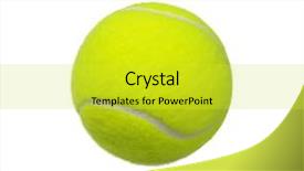 Presentation with tennis ball in the corner - Audience pleasing PPT layouts consisting of tennis ball isolated on white backdrop and a yellow colored foreground