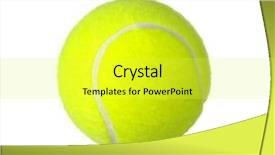  Presentation with tennis - Amazing PPT theme having tennis ball isolated on white backdrop and a yellow colored foreground
