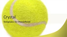  Presentation with tennis ball in the corner - Slide deck enhanced with tennis ball isolated on white background and a yellow colored foreground