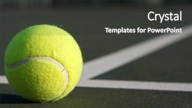  Presentation with ball sports - Theme featuring tennis ball near the center background and a  colored foreground