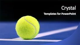  Presentation with tennis - Cool new slide deck with tennis ball on a tennis backdrop and a black colored foreground