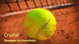  Presentation with court - PPT theme featuring tennis-ball-on-a-tennis background and a  colored foreground