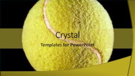  Presentation with tennis ball in the corner - Presentation theme featuring tennis ball on black background and a  colored foreground