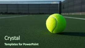  Presentation with court - Theme featuring tennis ball on the court background and a tawny brown colored foreground