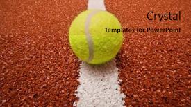  Presentation with tennis - PPT layouts having baseline - tennis ball on the court background and a red colored foreground