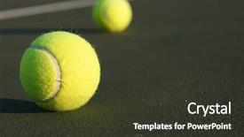  Presentation with court - PPT theme enhanced with tennis ball on the court background and a  colored foreground
