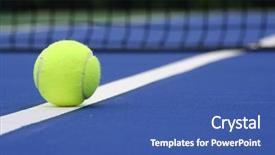  Presentation with blue line - Slide deck featuring tennis ball on the line background and a ocean colored foreground