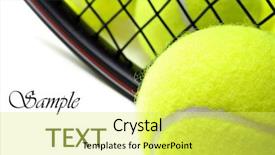  Presentation with tennis - Cool new presentation theme with tennis balls and racquet backdrop and a yellow colored foreground