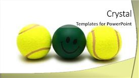  Presentation with tennis - PPT theme consisting of tennis balls and smilie isolated background and a white colored foreground