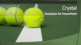  Presentation with tennis - Presentation design featuring tennis balls from a canister background and a  colored foreground