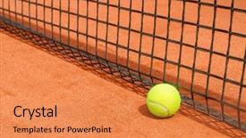  Presentation with court - PPT layouts with tennis balls on court background and a gold colored foreground