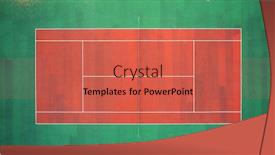  Presentation with aerial - Cool new slide deck with tennis court aerial view photography backdrop and a red colored foreground