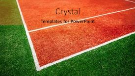  Presentation with court - Cool new PPT theme with tennis court close-up background backdrop and a red colored foreground