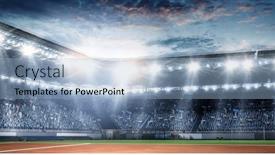  Presentation with court - Slides with tennis-court-view-and-stadium background and a light blue colored foreground