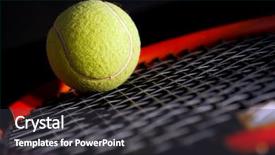  Presentation with black light - Slides having ball and racket on black background and a tawny brown colored foreground