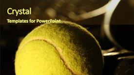  Presentation with badminton ball shuttlecock racket - Cool new slides with ball and racket on black backdrop and a wine colored foreground