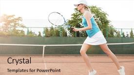  Presentation with tennis - Theme having tennis model in profile full background and a  colored foreground