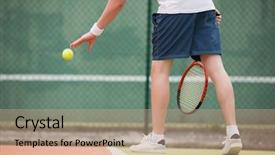  Presentation with tennis - Theme consisting of tennis player about to serve background and a  colored foreground