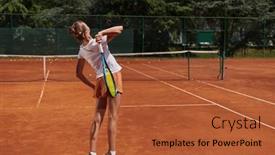  Presentation with precision - PPT layouts having tennis-player-focuses-intently-perfecting background and a red colored foreground