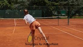  Presentation with precision - Slide deck having tennis-player-focuses-intently-perfecting background and a red colored foreground